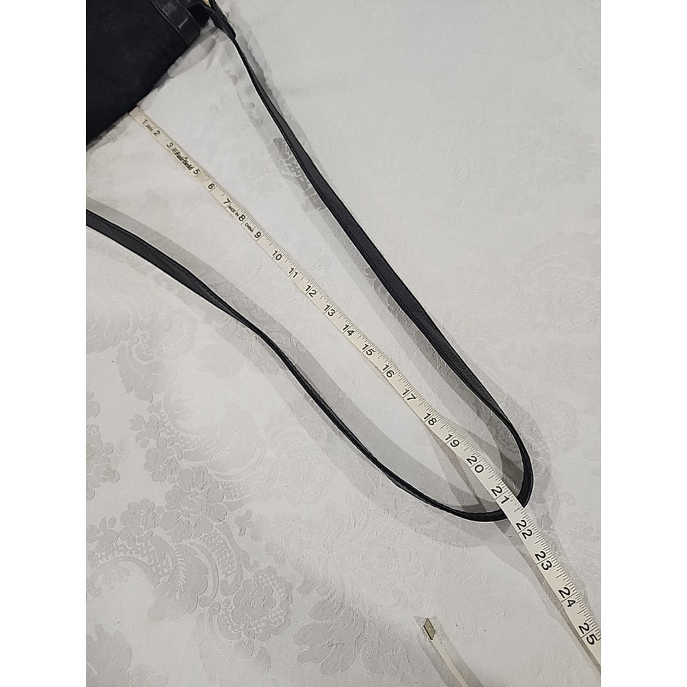 Fossil Black Calf Hair Leather Crossbody Saddle Bag - Picture 9 of 13